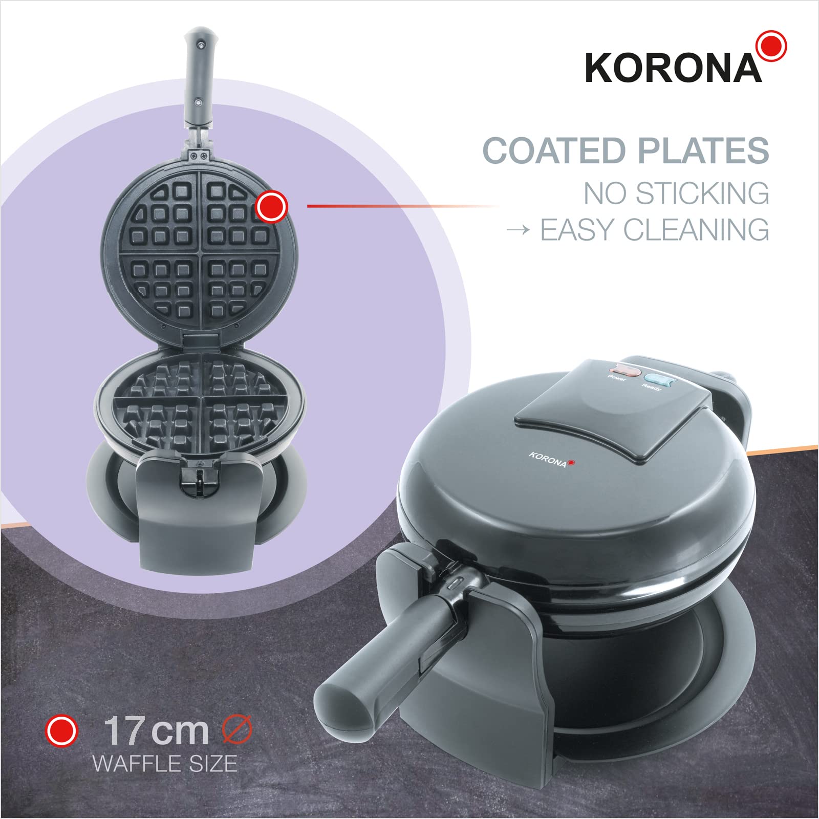 Korona 41004 piastra waffle rotante belgi 180°