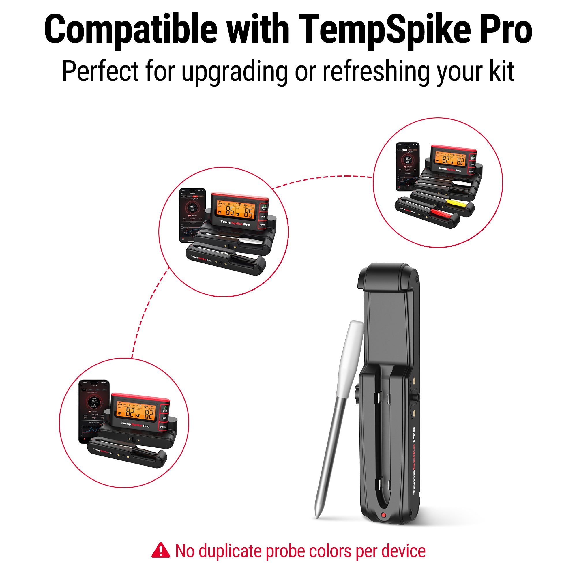 TempPro TP980PW TP980PC termometro carne smart doppio set