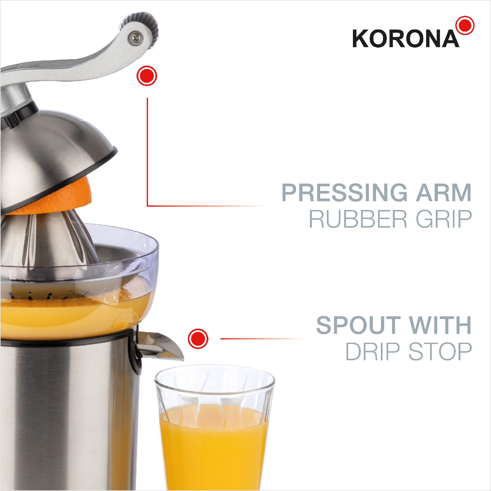 Korona 27050 Spremiagrumi Elettrico 130W Acciaio Inox
