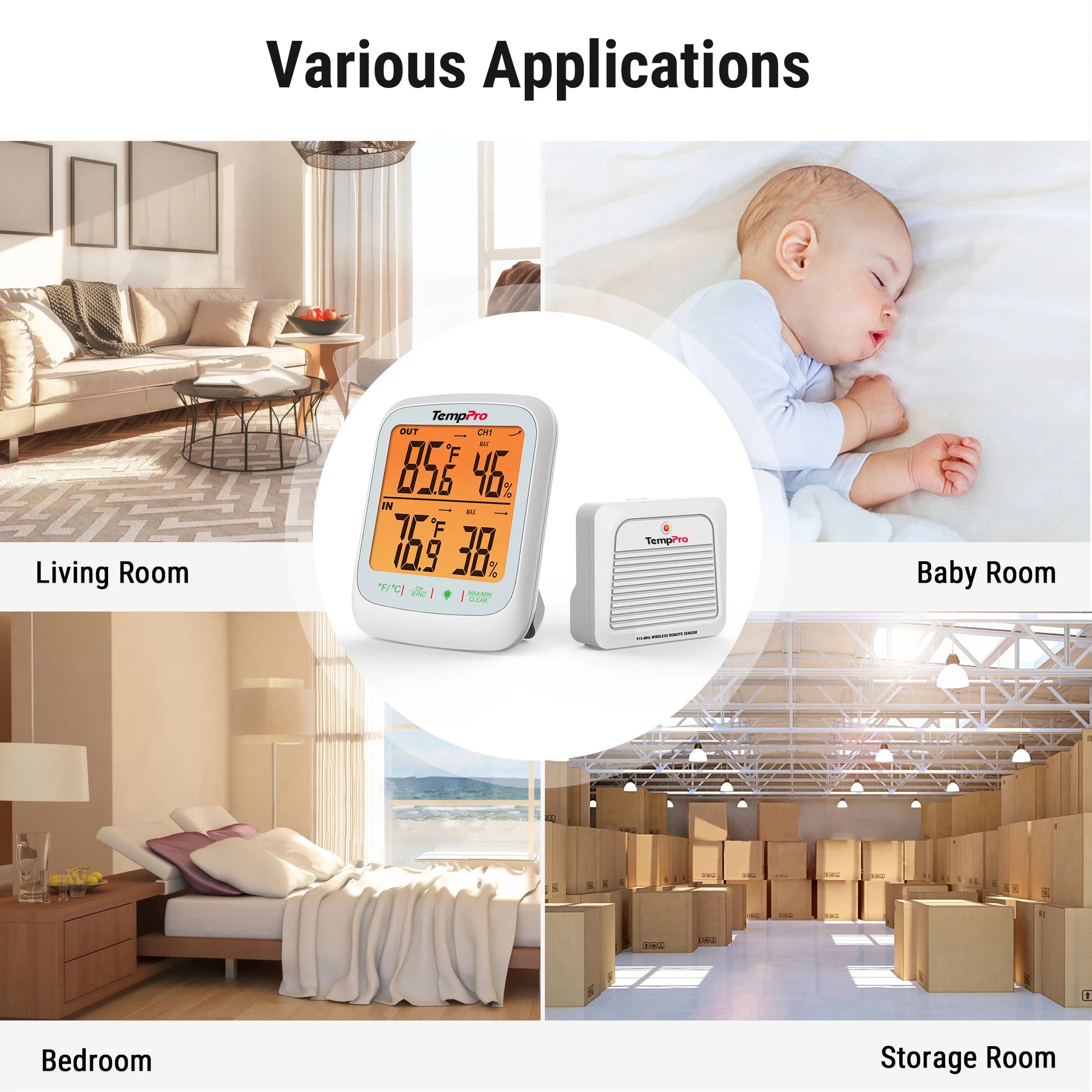 TempPro TempAir Plus TP260B Termoigrometro Wireless Display
