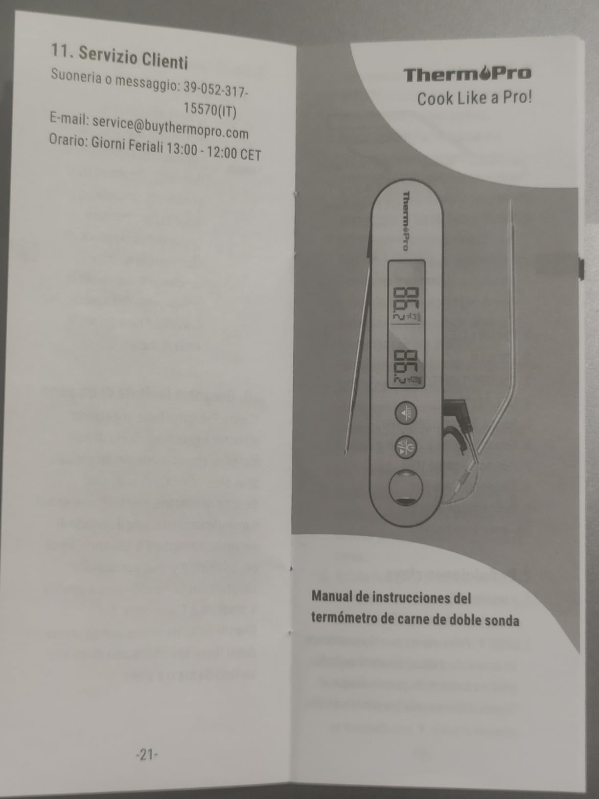 ThermoPro TP610 termometro cucina istantaneo ricaricabile
