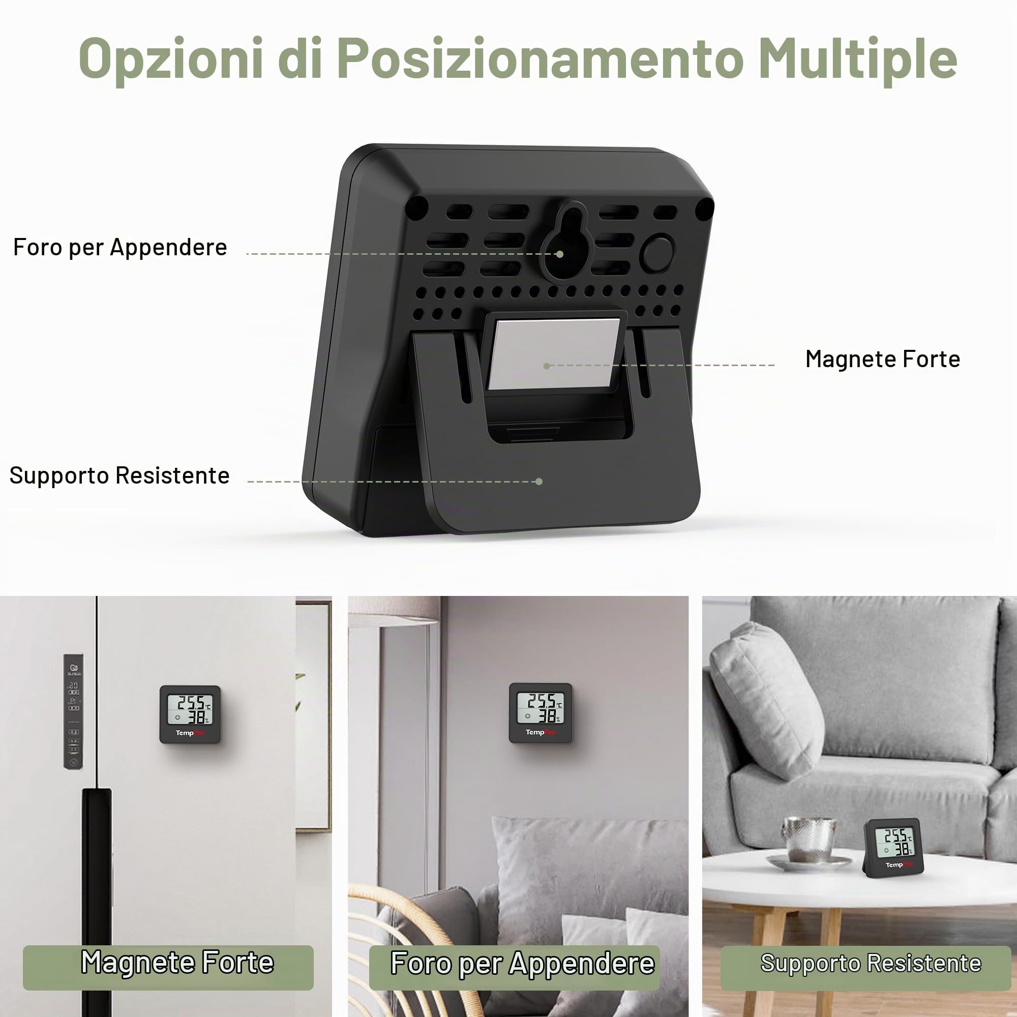 ThermoPro TP157 Termometro Ambiente 3 Pezzi Igrometro
