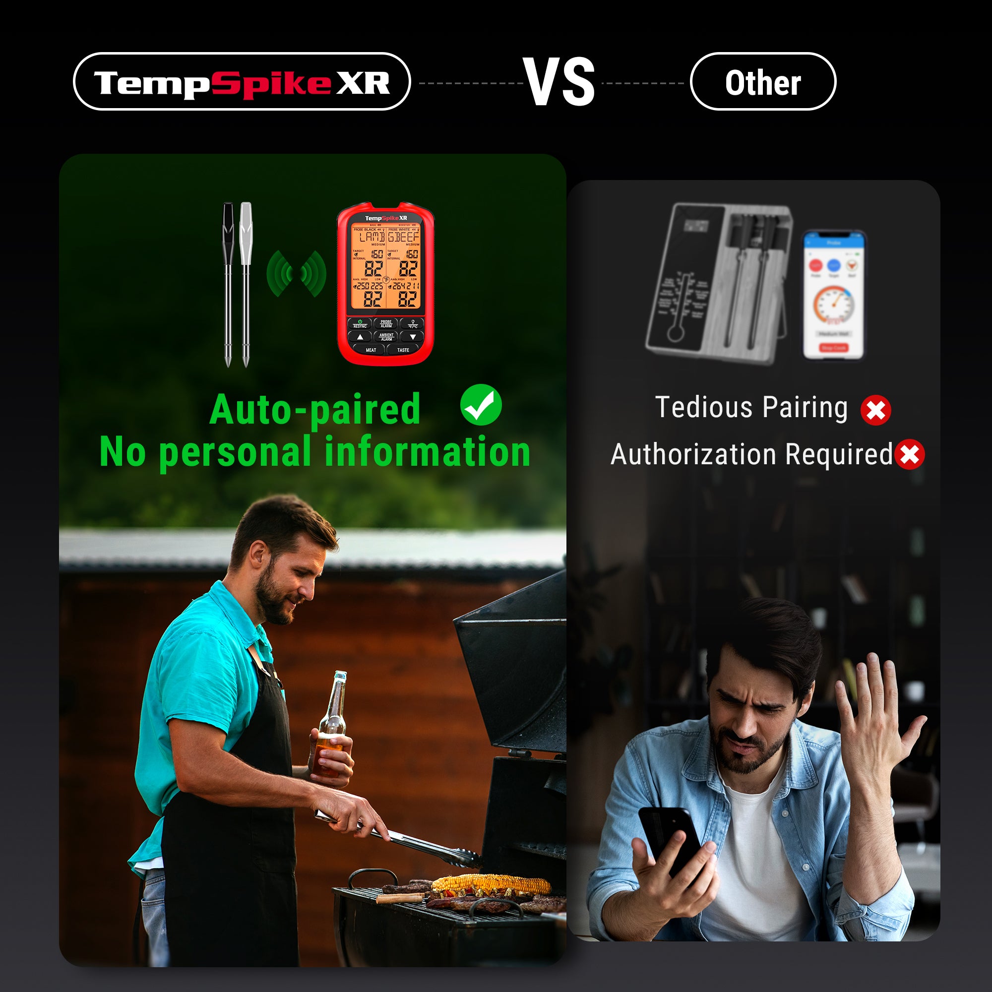 TempPro TempSpike XR TP863B termometro carne rosso RF 2000 ft