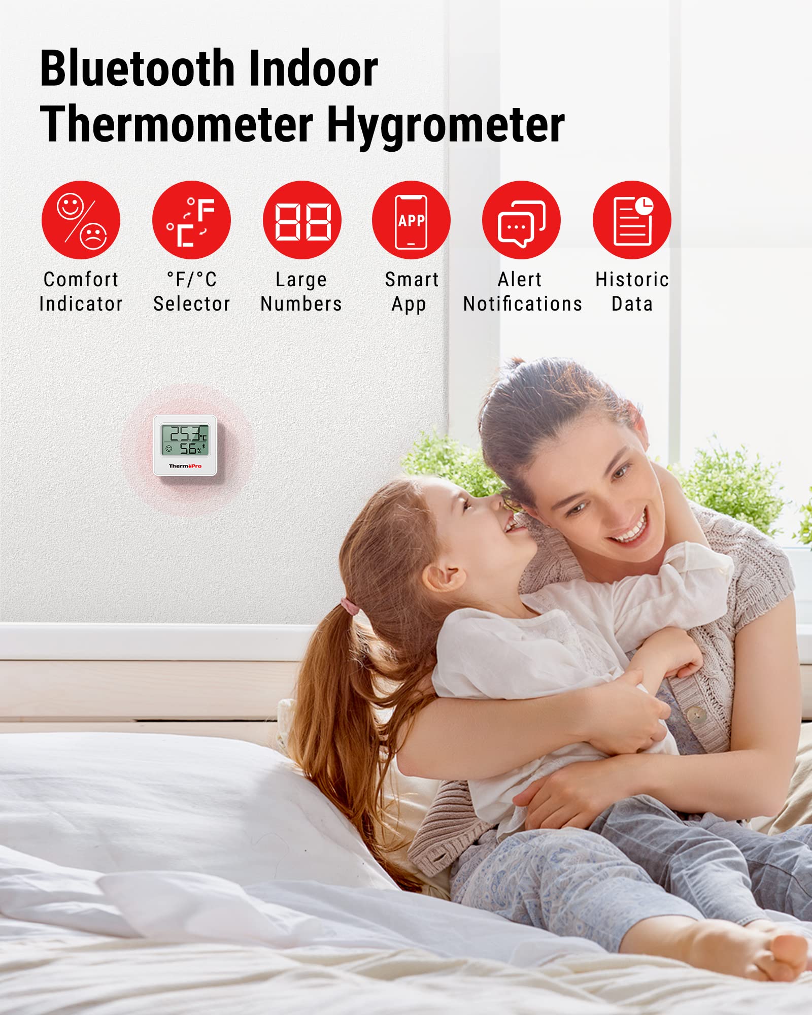 ThermoPro TP357 Termoigrometro Bluetooth 3 Pezzi con App