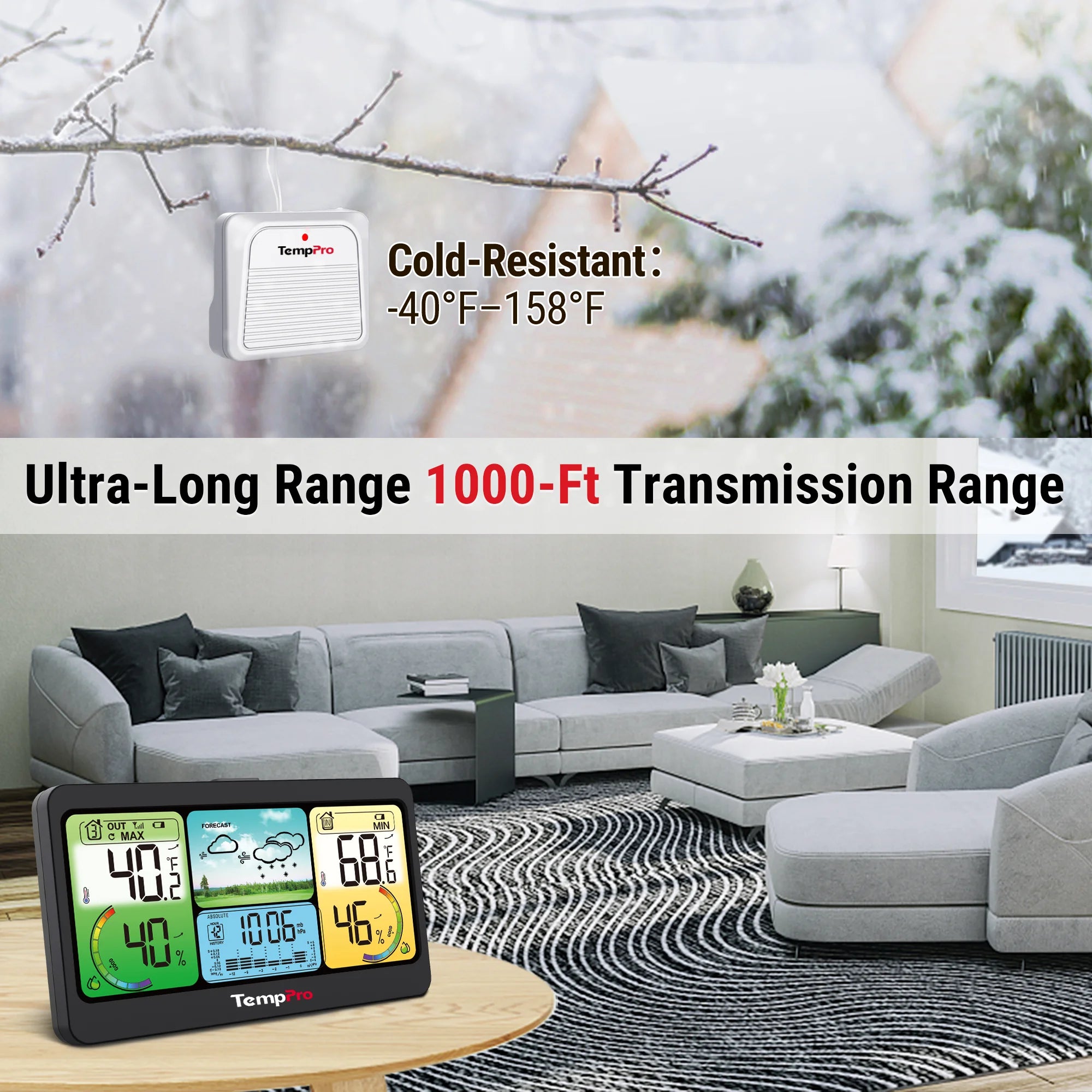 TempPro TempAir Plus TP280B stazione meteo wireless 7"