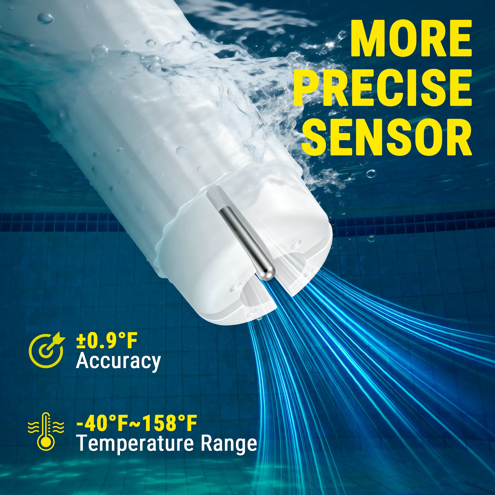 TempPro TP212B Termometro Piscina Wireless Solare 150 m