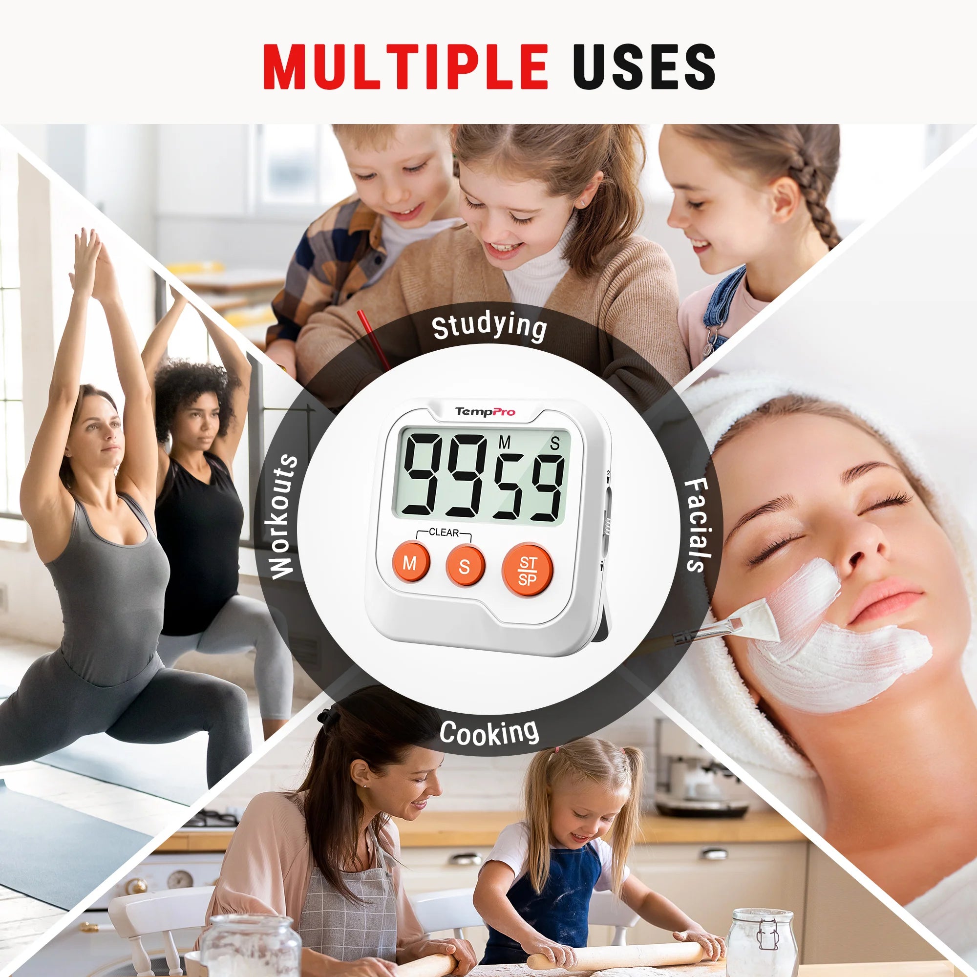 Temppro TM03 timer cucina digitale 1 pezzo magnetico