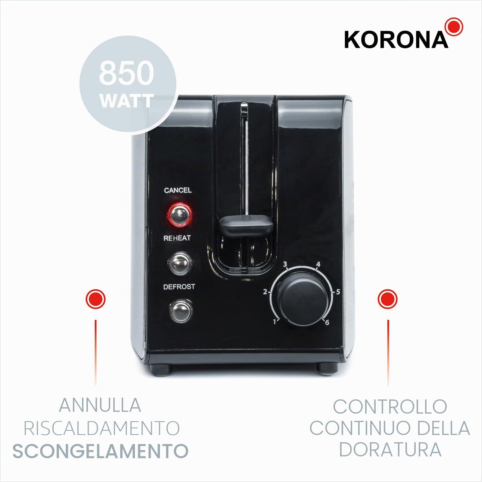 Korona 21250 Tostapane doppia fessura XXL 850W