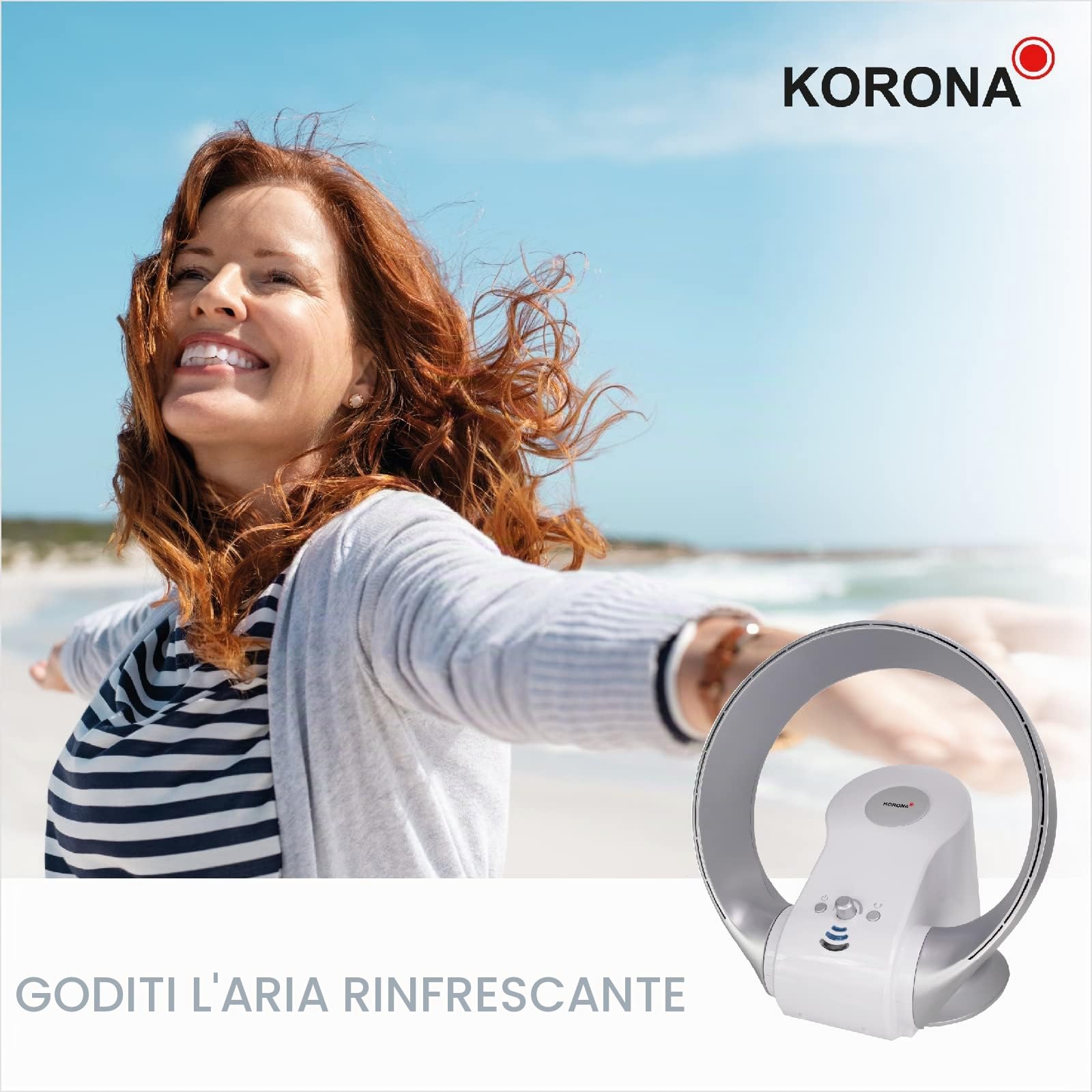 Korona 81008 Ventilatore Senza Pale Parete Tavolo 26W