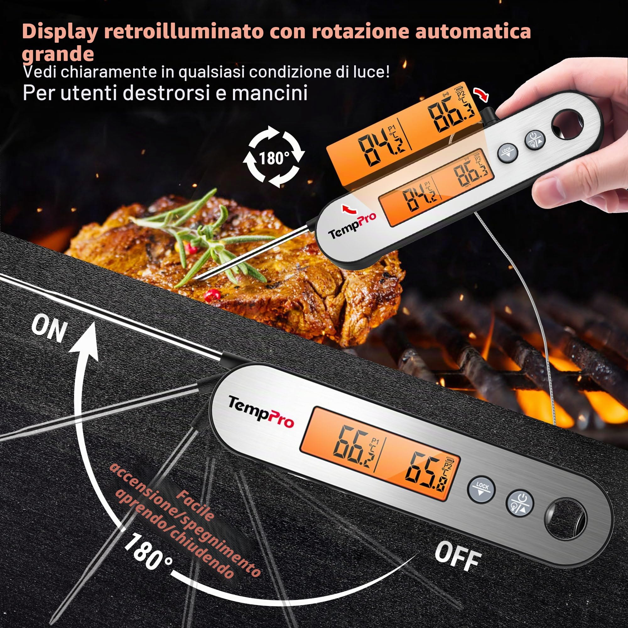 ThermoPro TP610 termometro cucina istantaneo ricaricabile