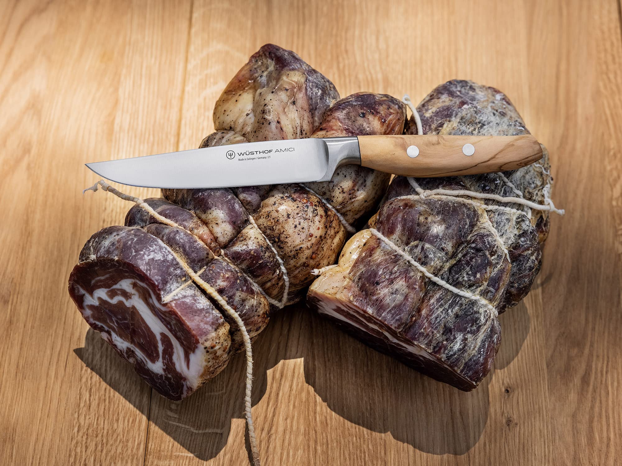 Wüsthof Amici coltello bistecca 12 cm lama liscia ulivo