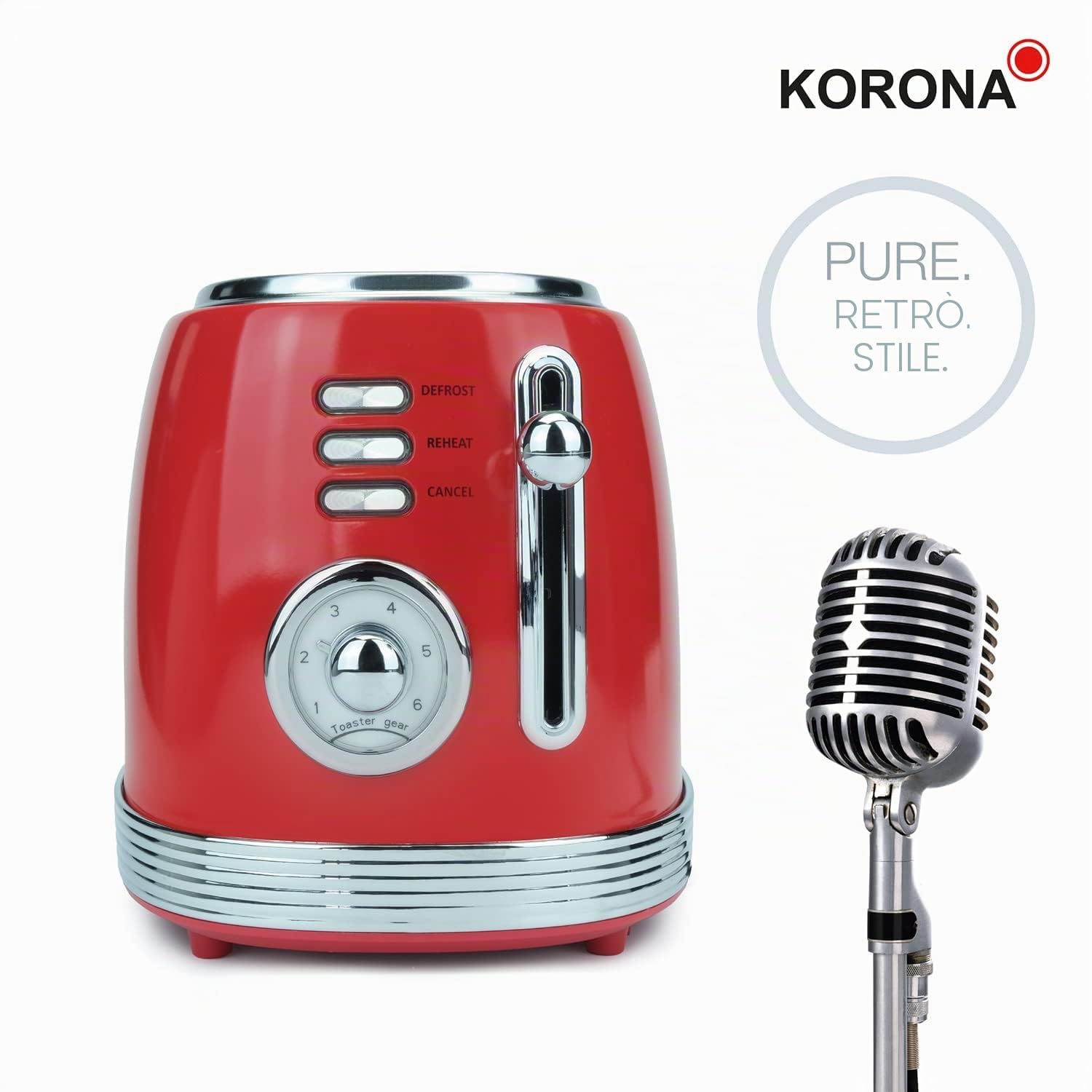 Korona 21668 Tostapane Retrò Rosso 2 Fette 850W