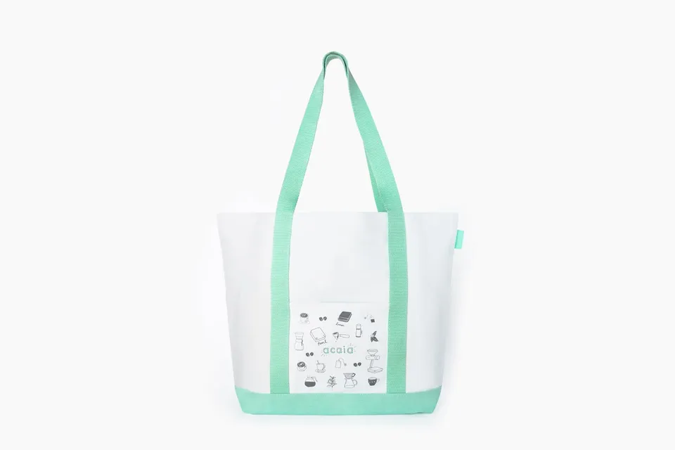 Acaia Tote Bag Borsa Tela Aqua Illustrata Capiente
