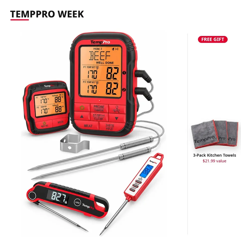 TempPro TP828BW TP620 TP01AW termometri carne wireless kit 500FT