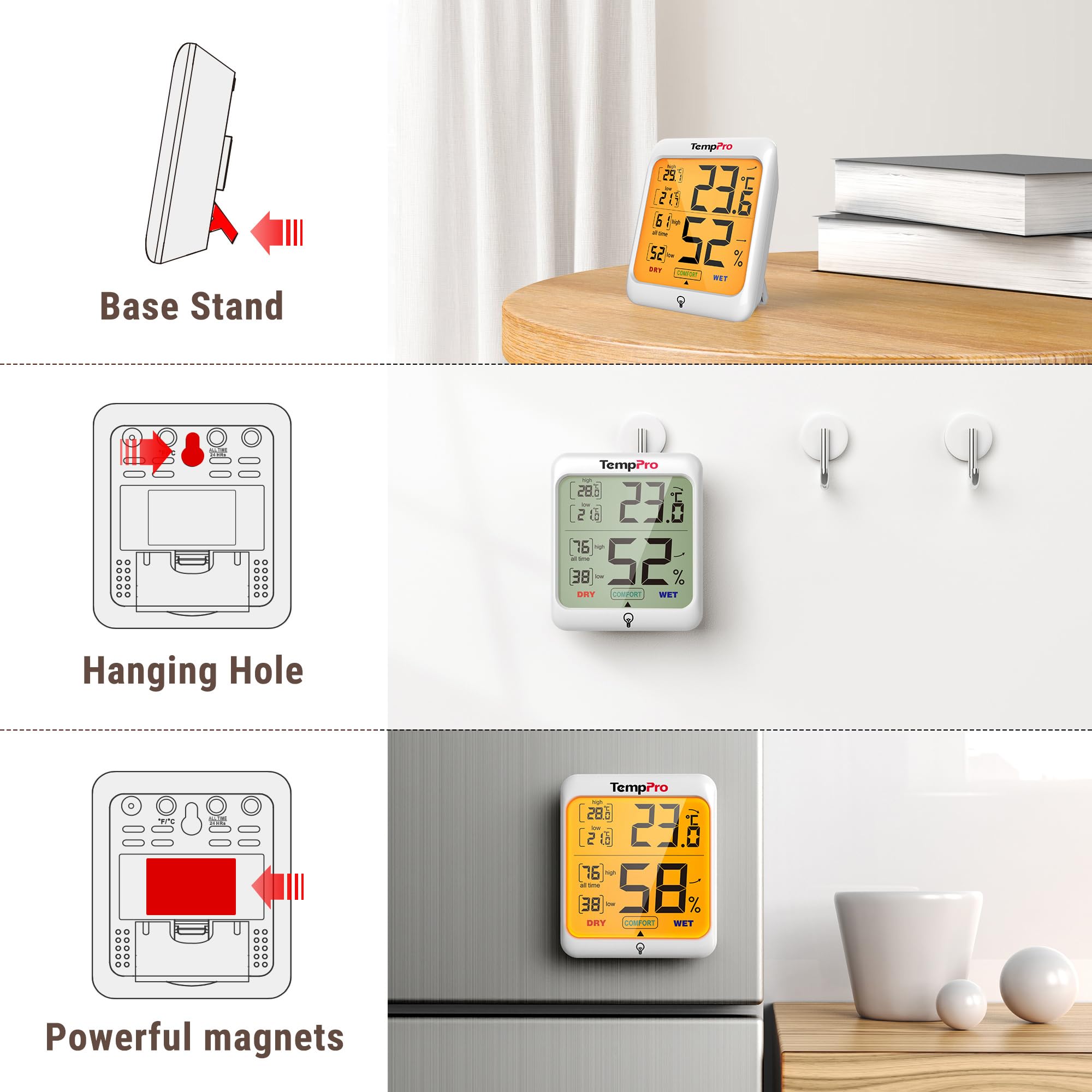 ThermoPro TP53 Termoigrometro Interno Retroilluminato