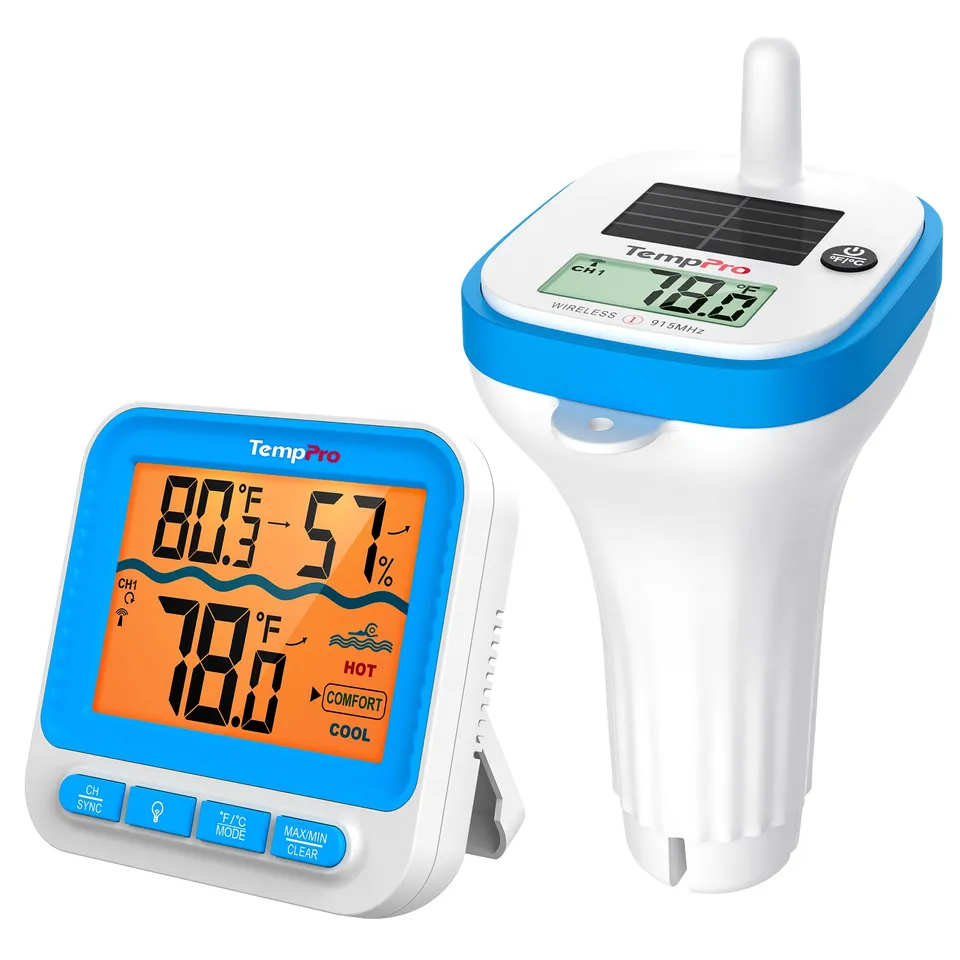 TempPro TP212B Termometro Piscina Wireless Solare 150 m