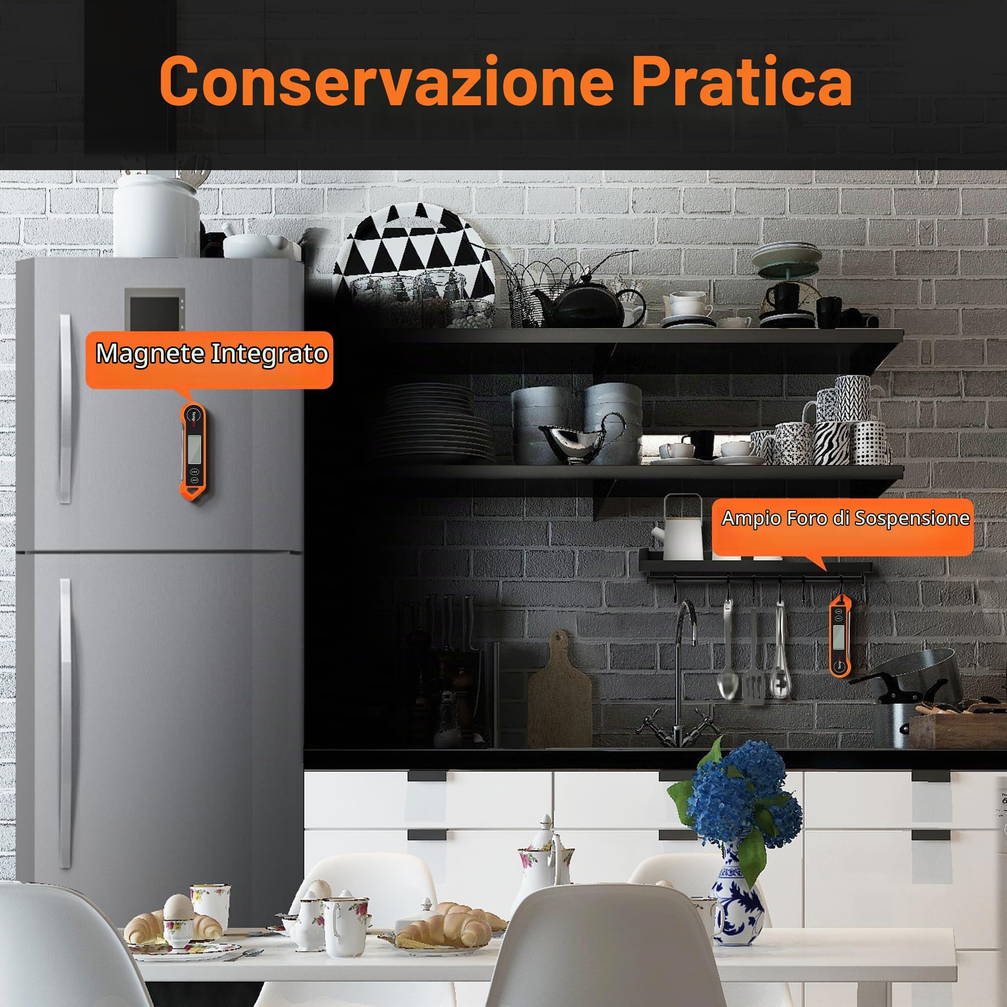 ThermoPro TP19H Termometro Carne Arancione Lettura 1 Secondo