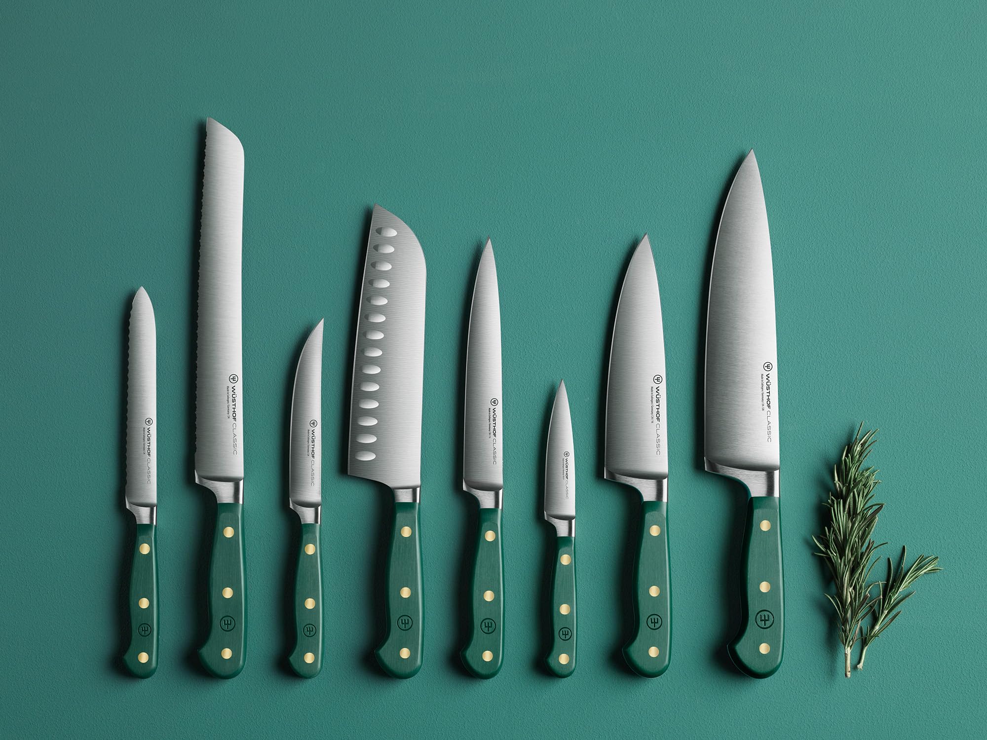 Wüsthof Classic coltello salame 14 cm verde seghettato