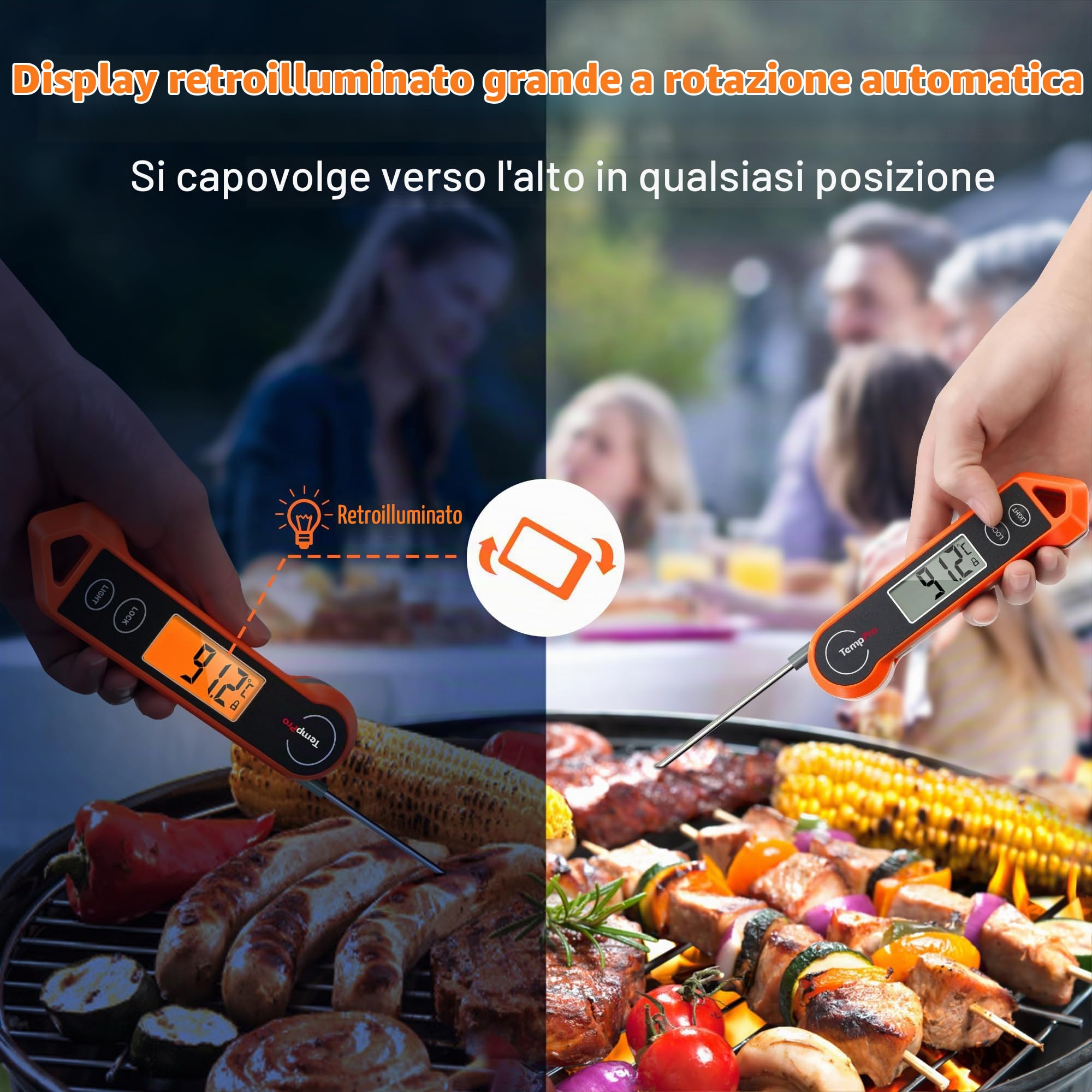 ThermoPro TP19H Termometro Carne Arancione Lettura 1 Secondo