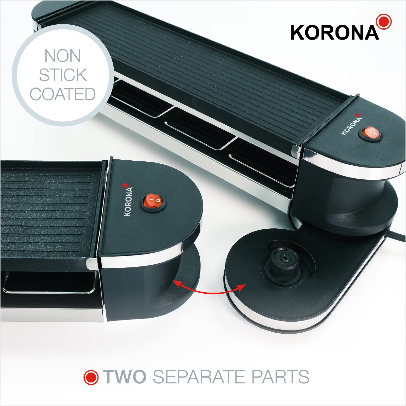 Korona 45072 raclette pieghevole 8 persone 2 in 1