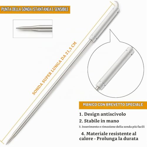 ThermoPro TPW02 sonda ricambio termometro carne 20,5 cm