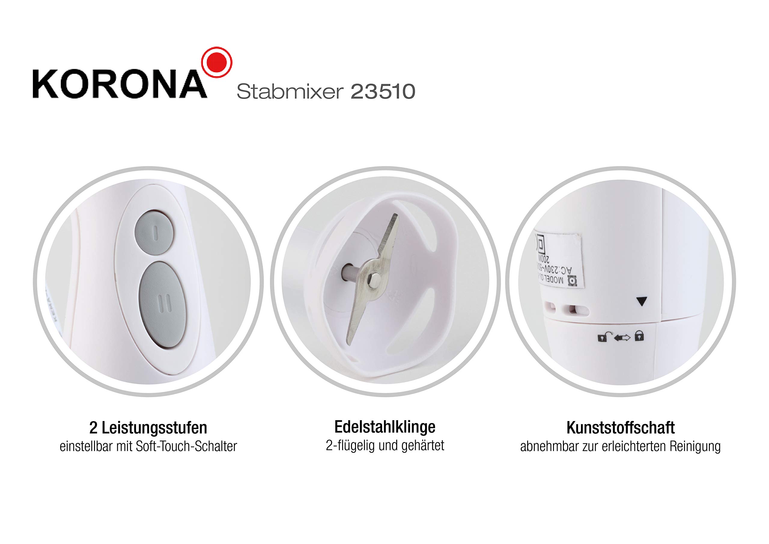 Korona 23510 Frullatore Immersione 200W Bianco