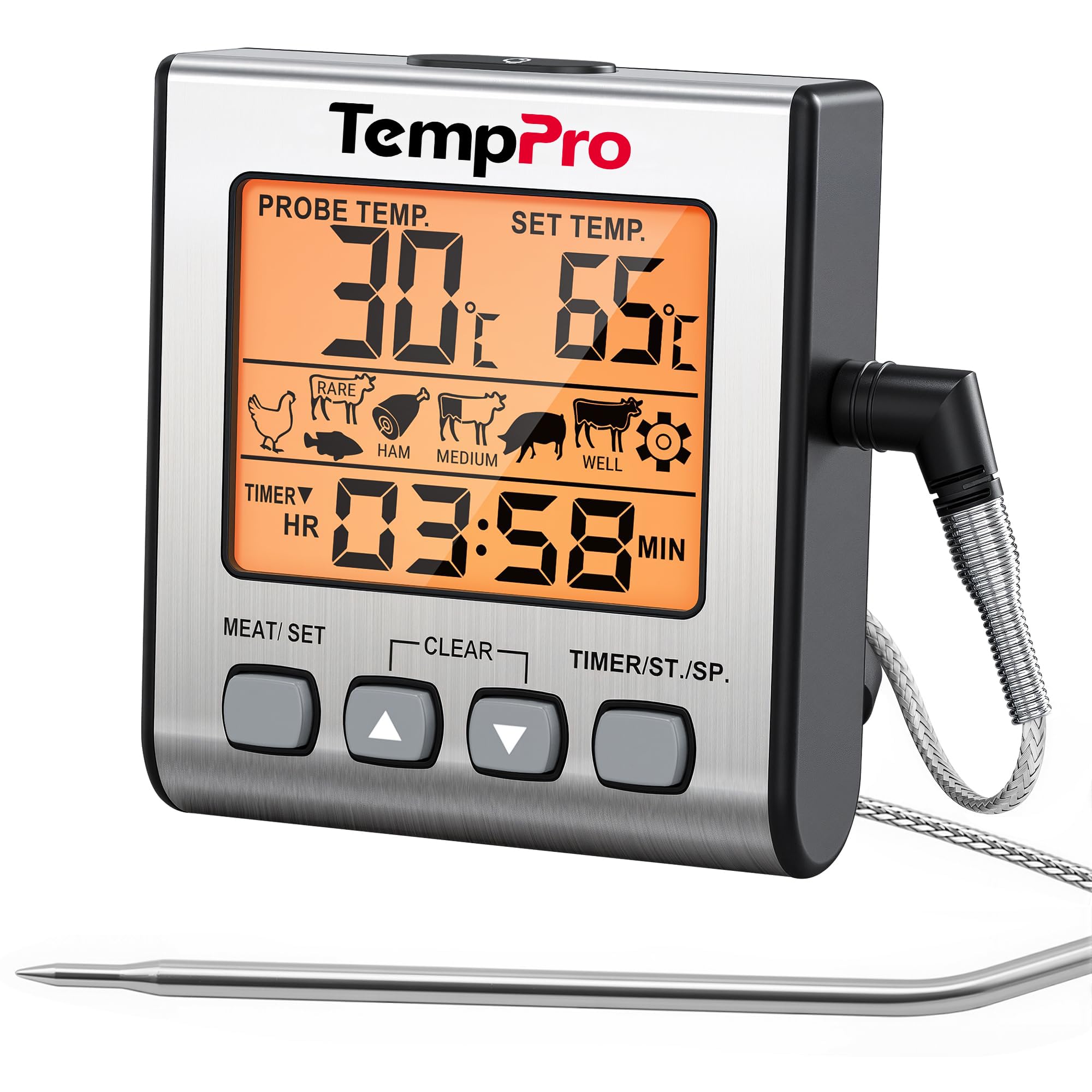 ThermoPro TP16B Termometro Carne Forno Nero 1 Sonda
