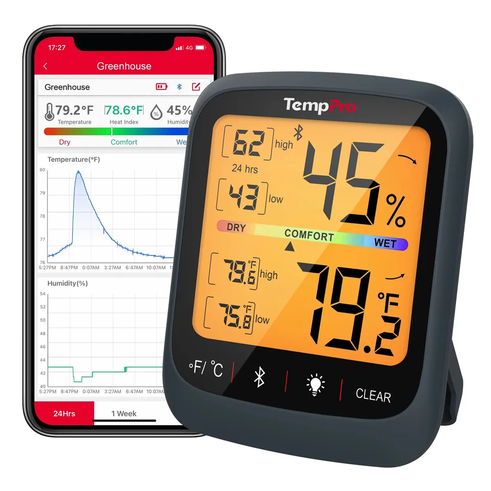 TempPro TP359W Termoigrometro Bluetooth Nero 80 m