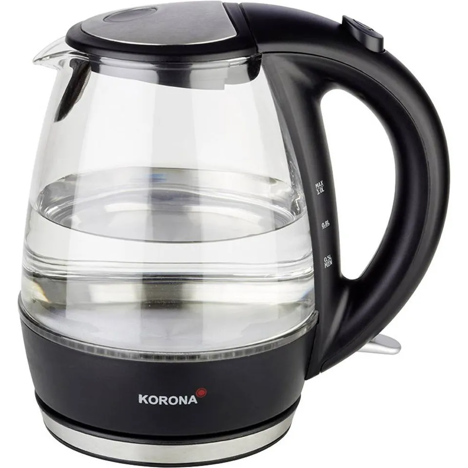 Korona 20607 Bollitore Vetro 1 L Nero 2200 W LED Blu