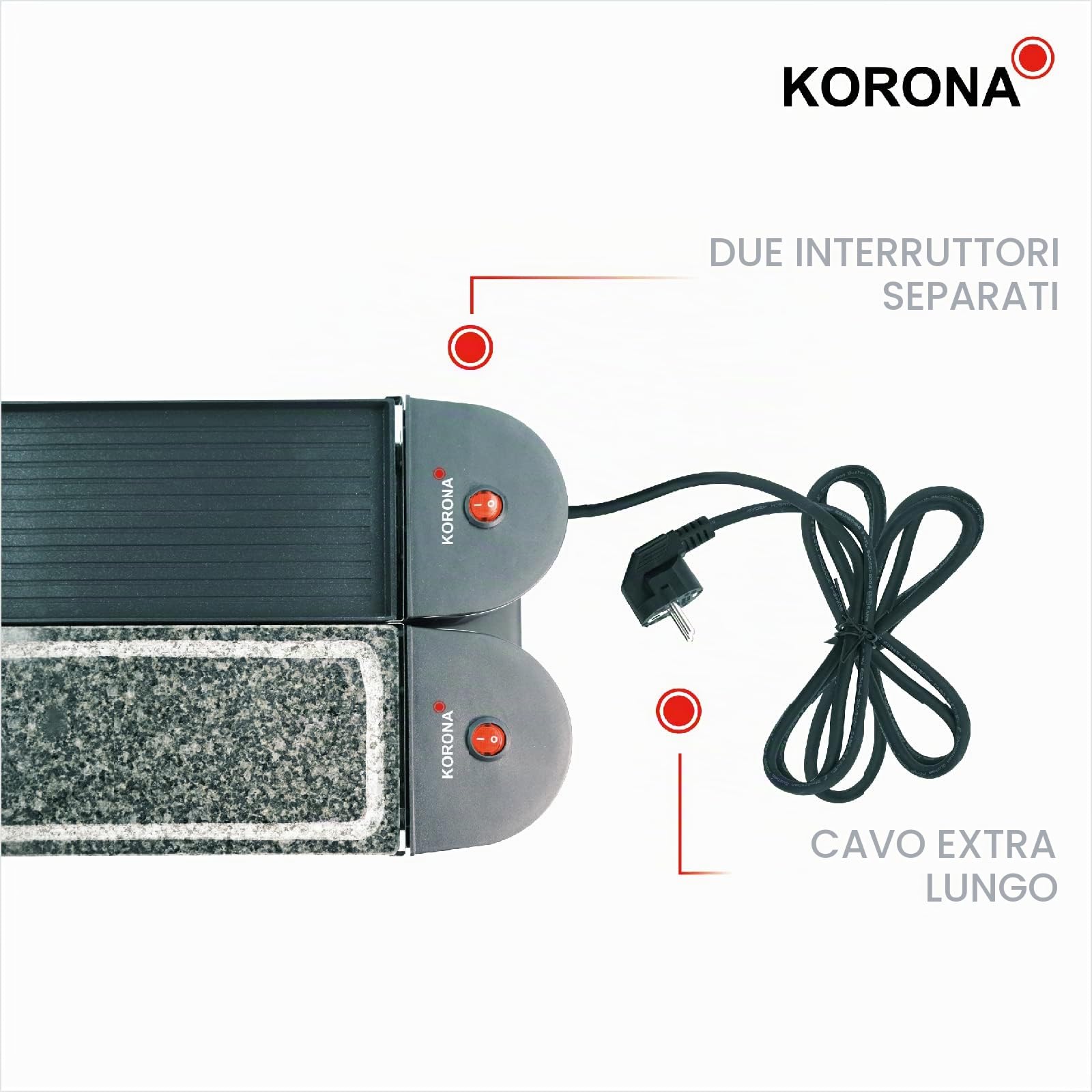 Korona 45071 raclette girevole 8 persone pietra