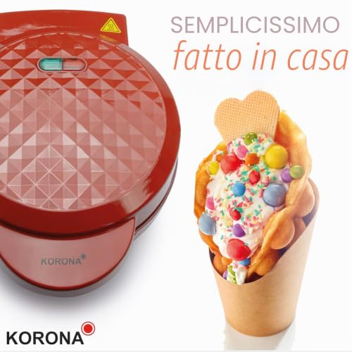 Korona 41005 Piastra Waffle Bubble Rossa 1000W