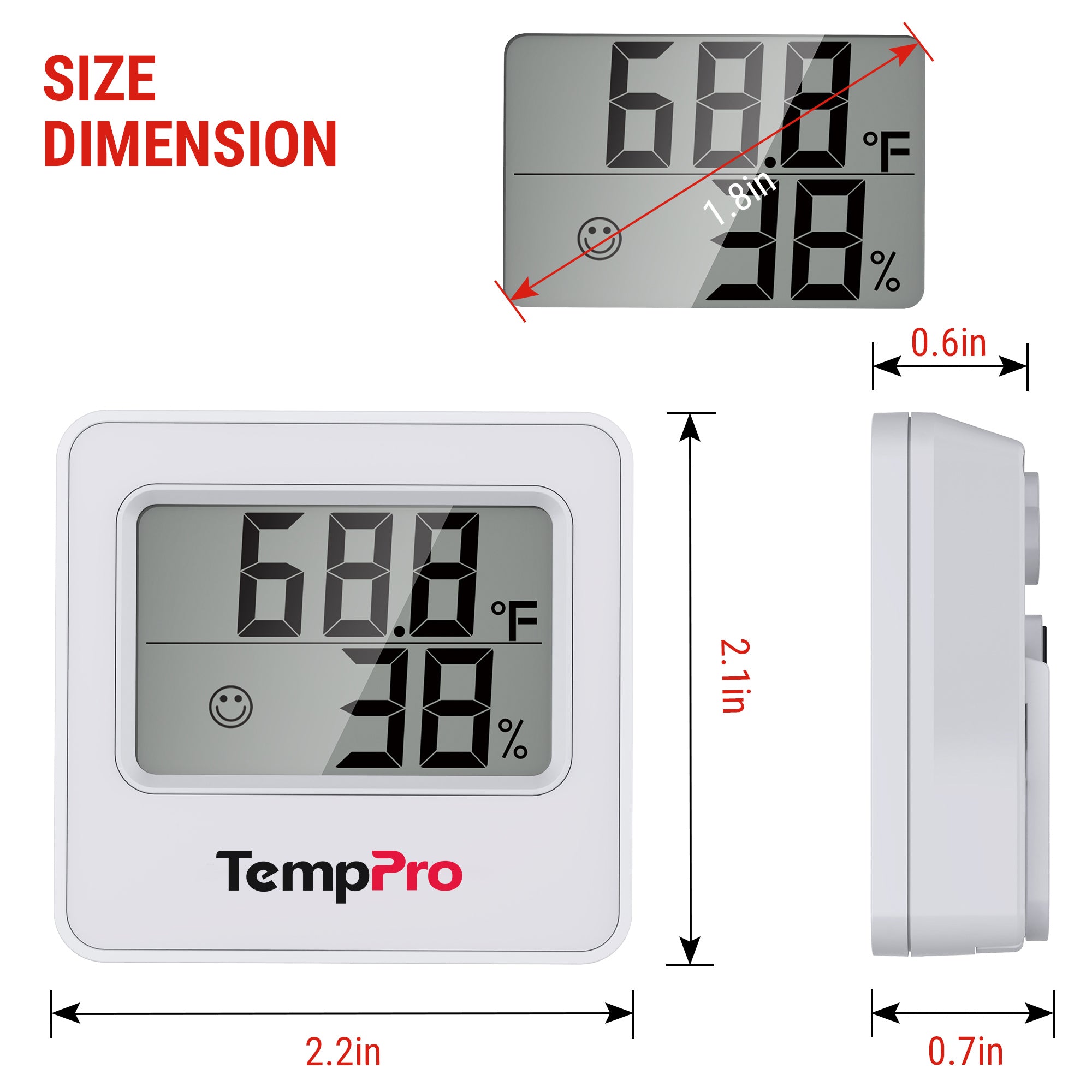 Temppro TP157W termometro igrometro da interni