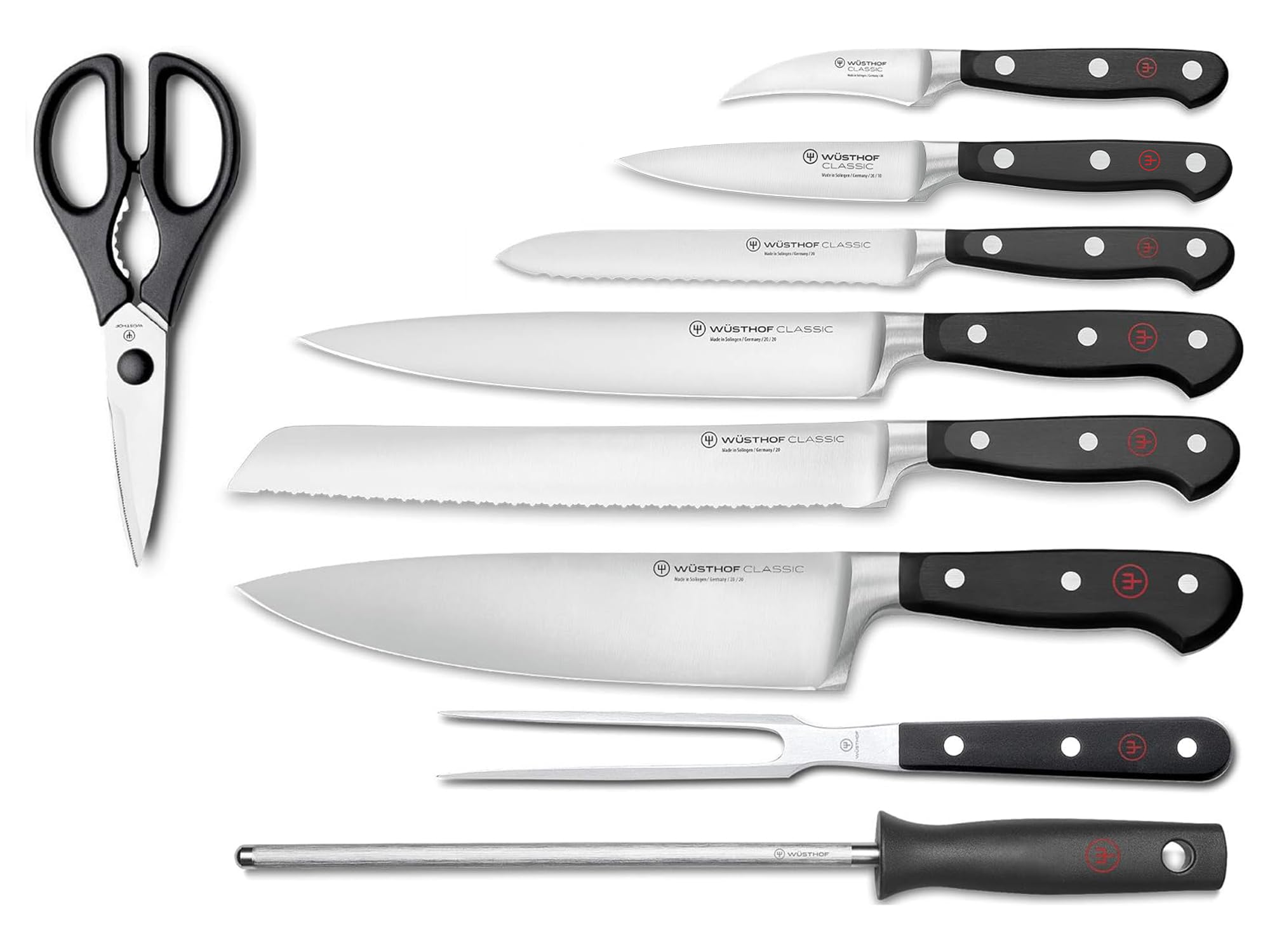 Wüsthof Classic blocco coltelli 9 pezzi faggio cuoco 20 cm