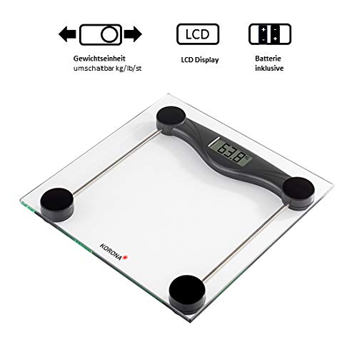 Korona Olivia 74540 Bilancia Pesapersone Nero 180 kg
