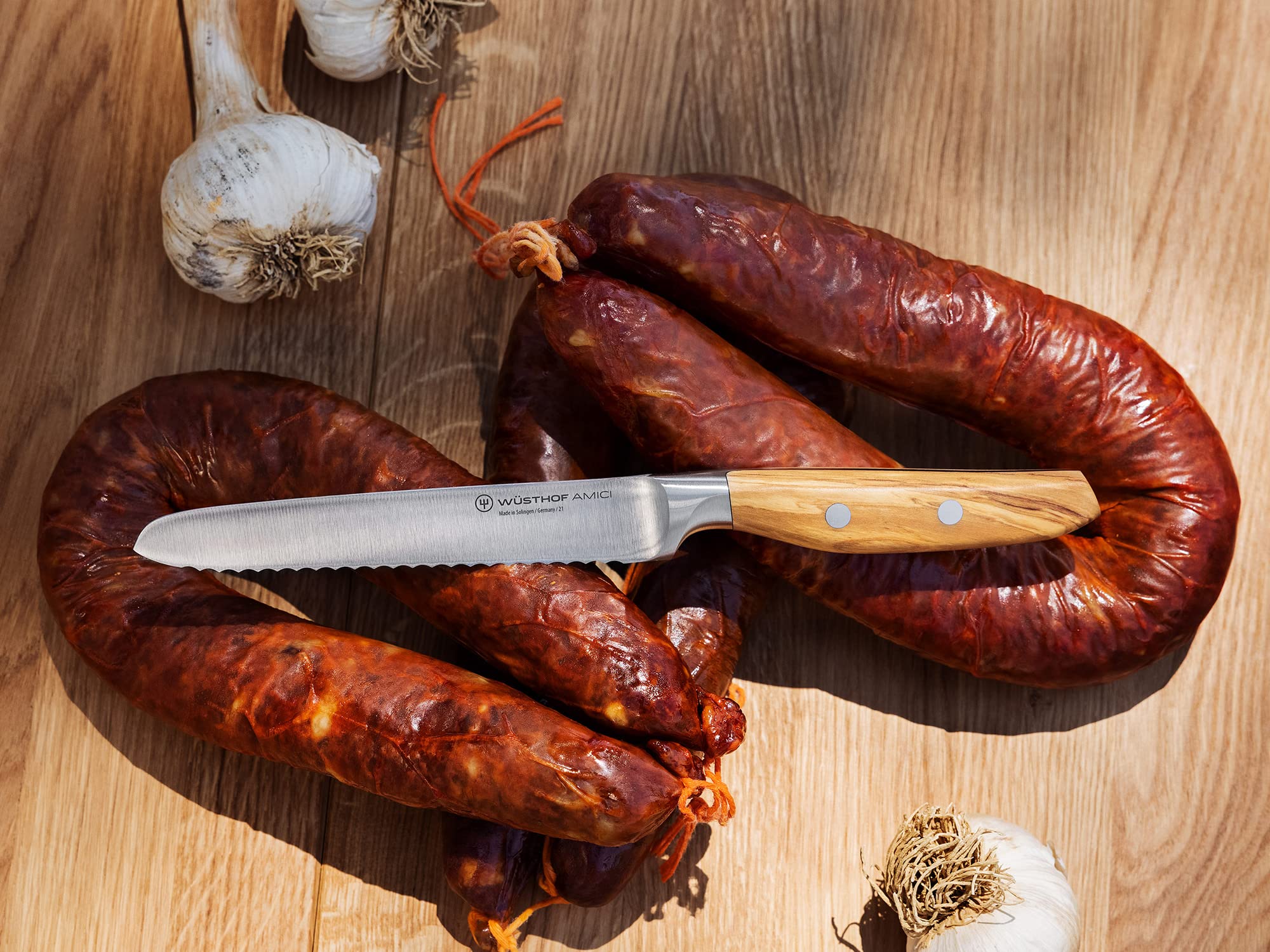 Wüsthof Amici coltello salame 14 cm dentato ulivo
