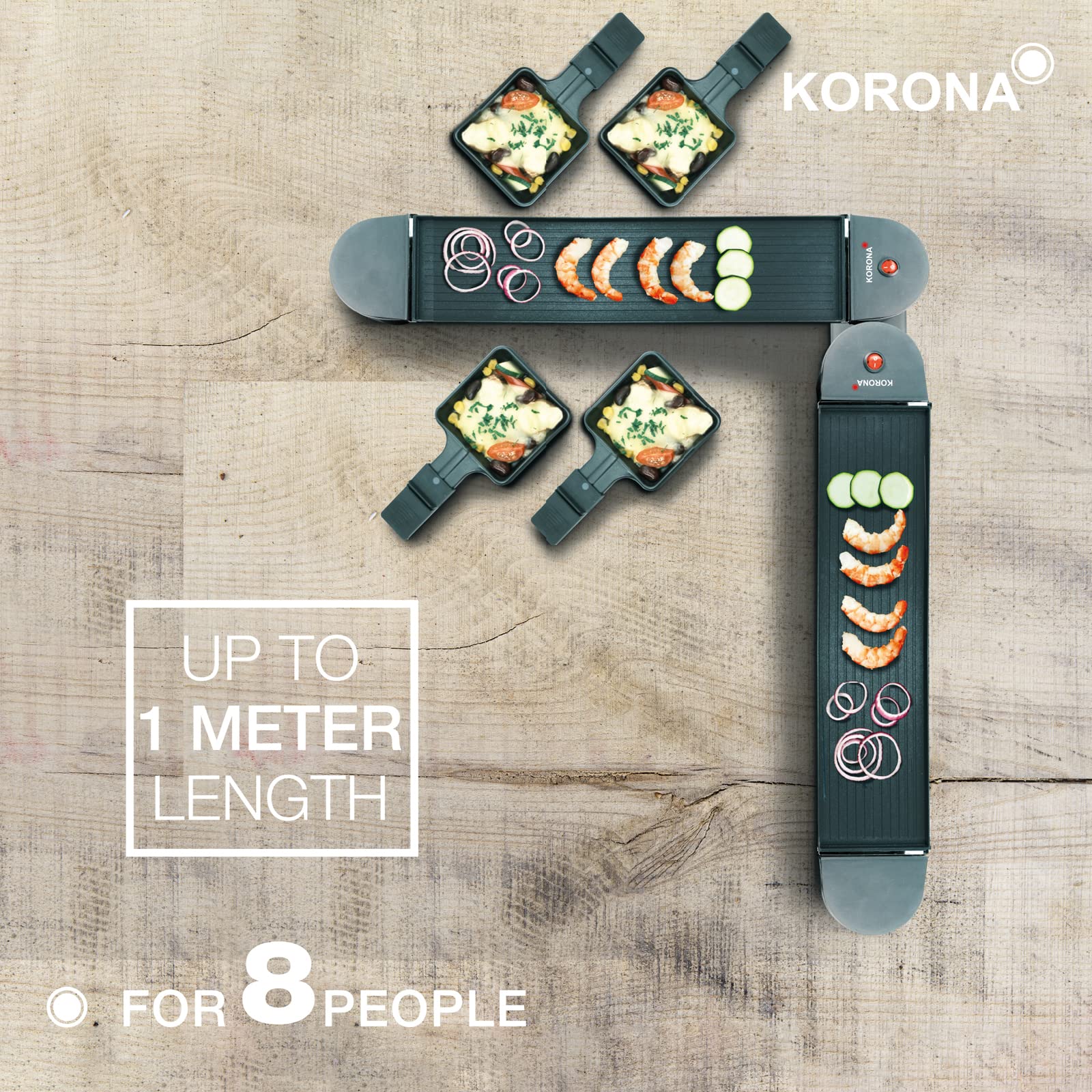 Korona 45072 raclette pieghevole 8 persone 2 in 1