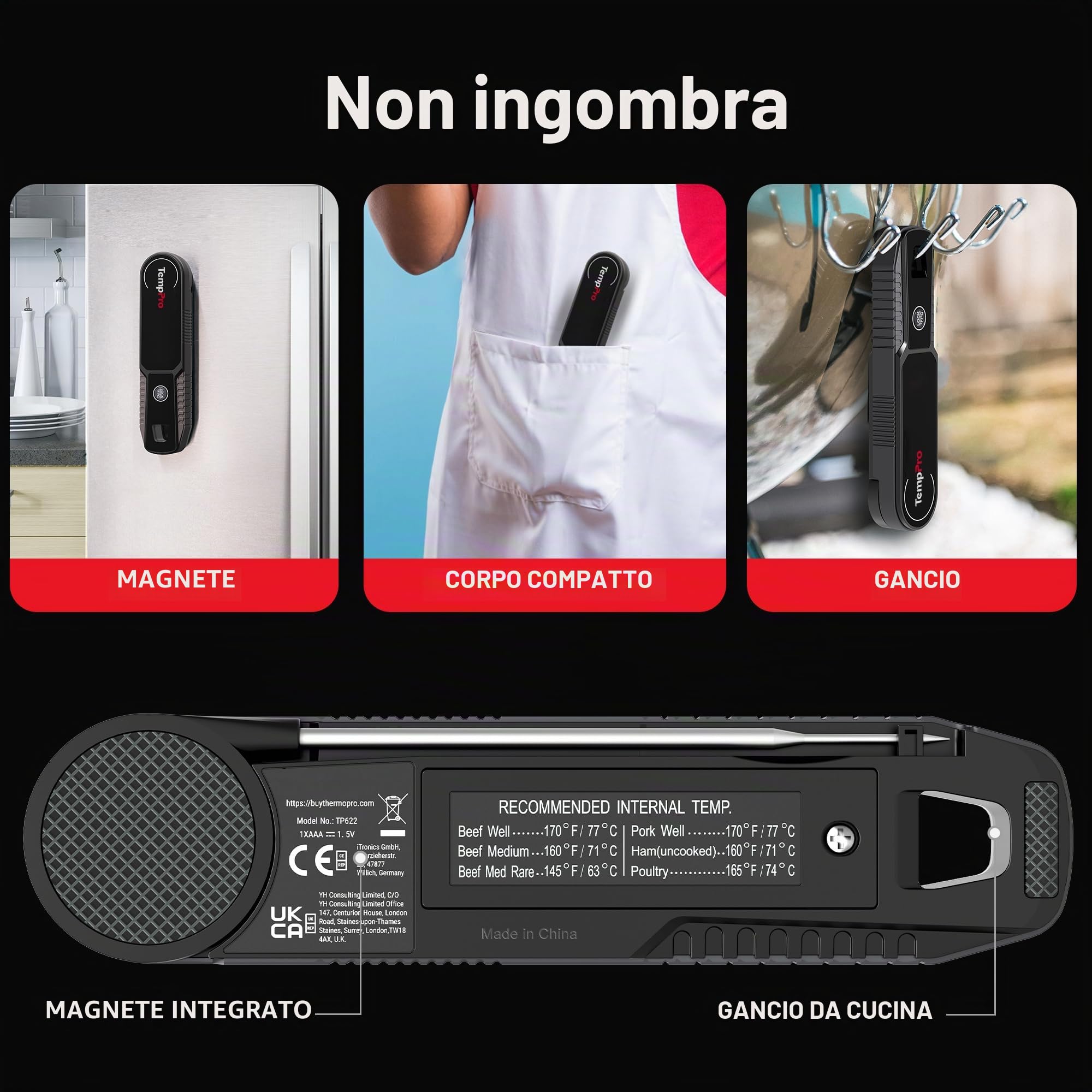ThermoPro TP622 Termometro Cucina Digitale Sonda