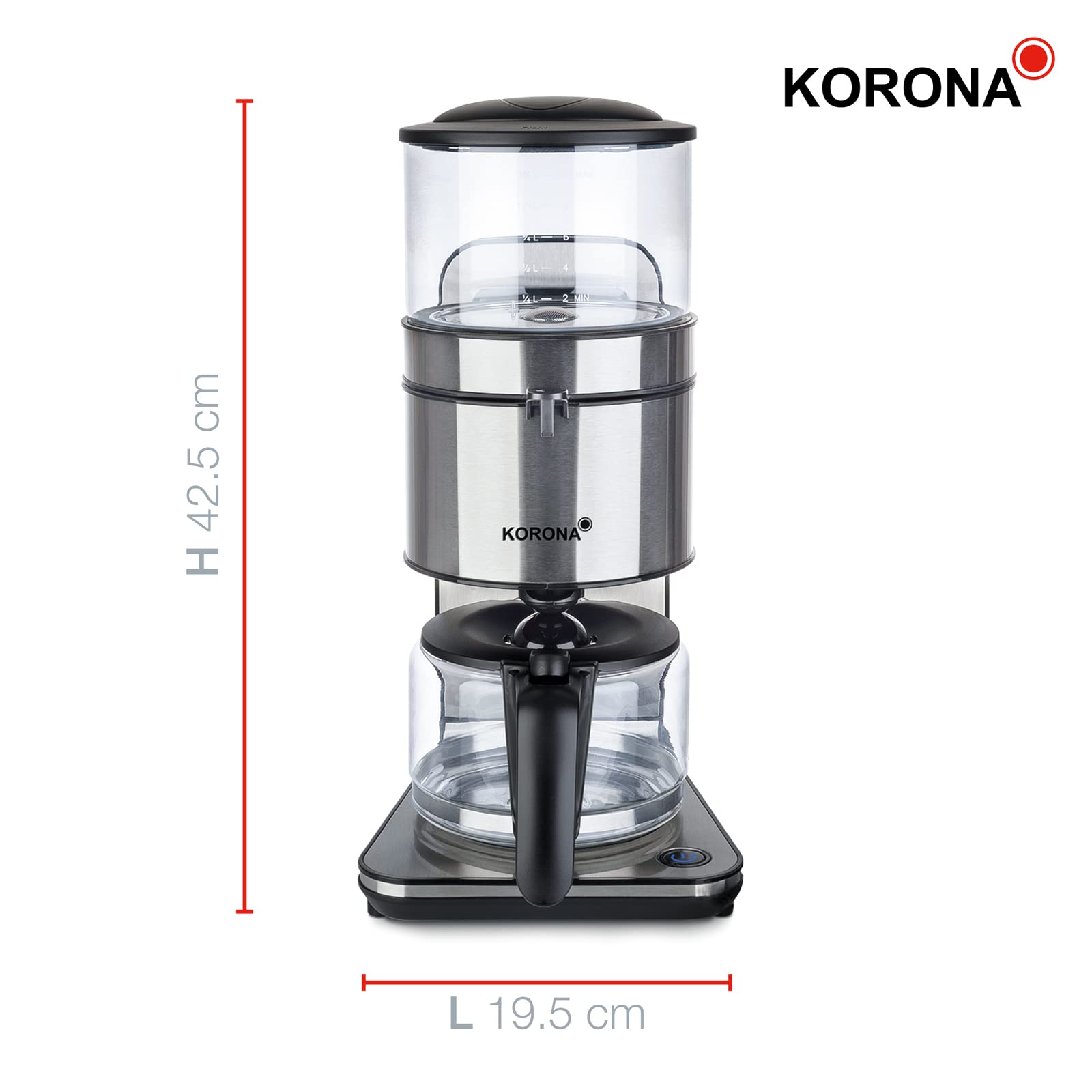 Korona 10295 macchina caffè filtro 1,25 l acciaio inox 10 tazze