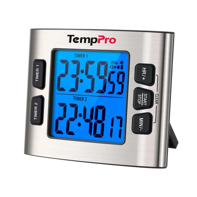 TempPro TM02 timer cucina digitale doppio acciaio aggiornata