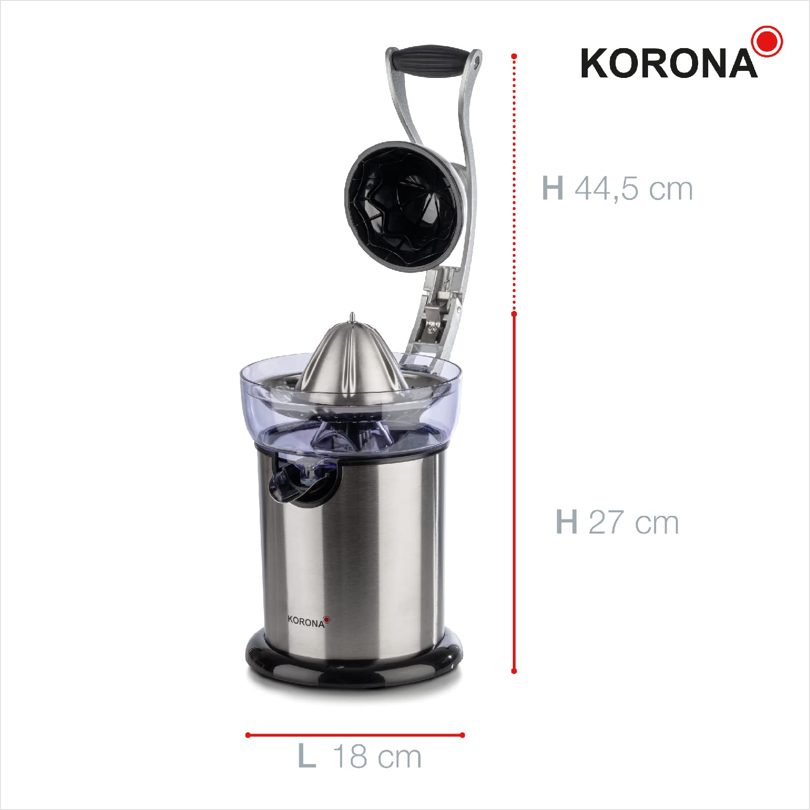 Korona 27050 Spremiagrumi Elettrico 130W Acciaio Inox