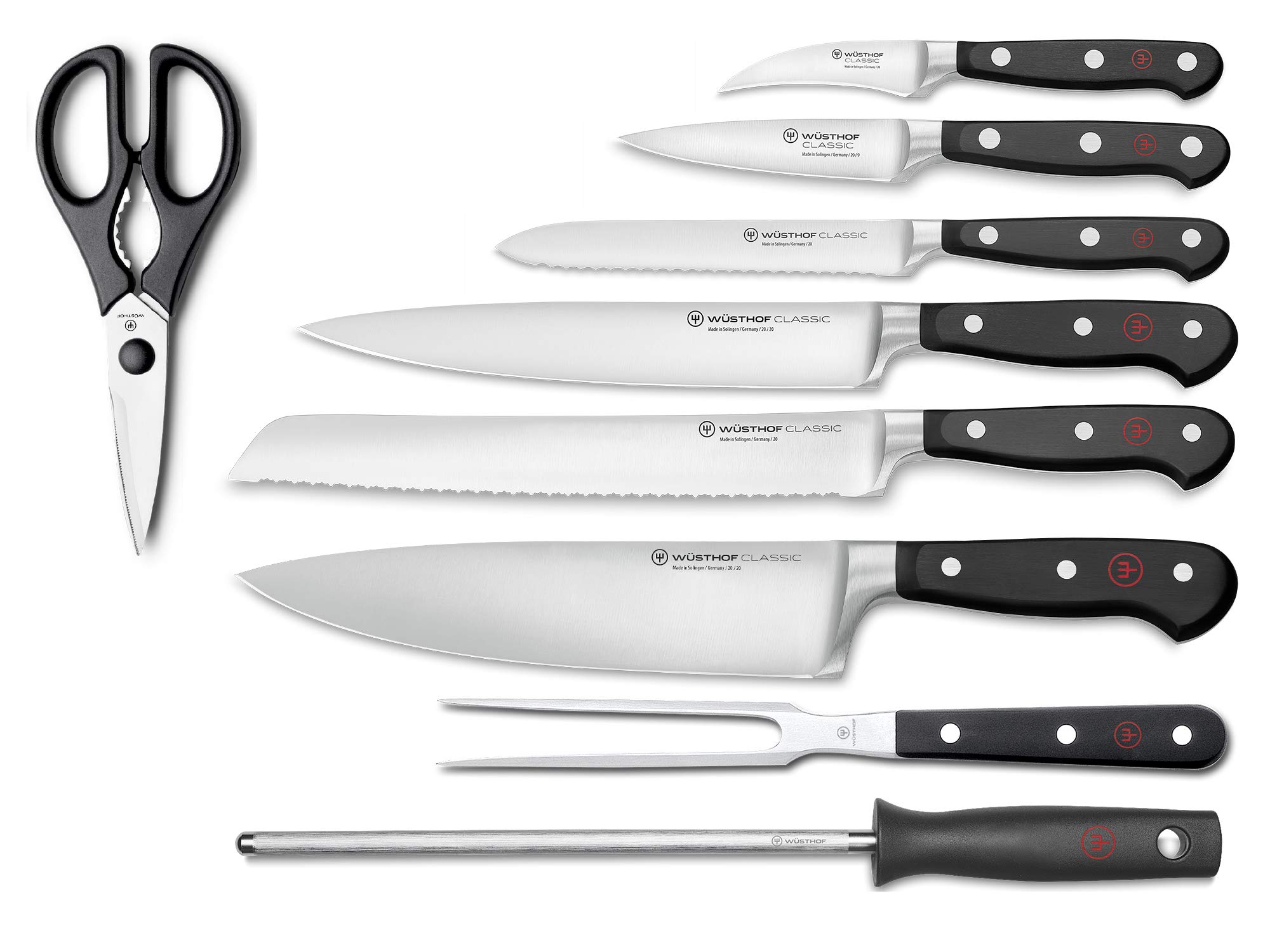 Wusthof Classic set coltelli ceppo 9 pezzi nero