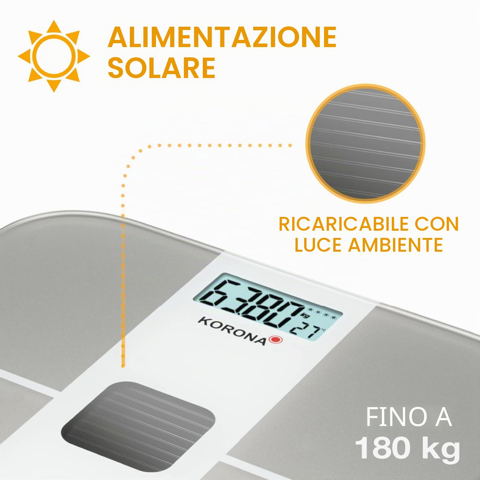 Korona Alina 73165 Bilancia Pesapersone Solare 180 kg