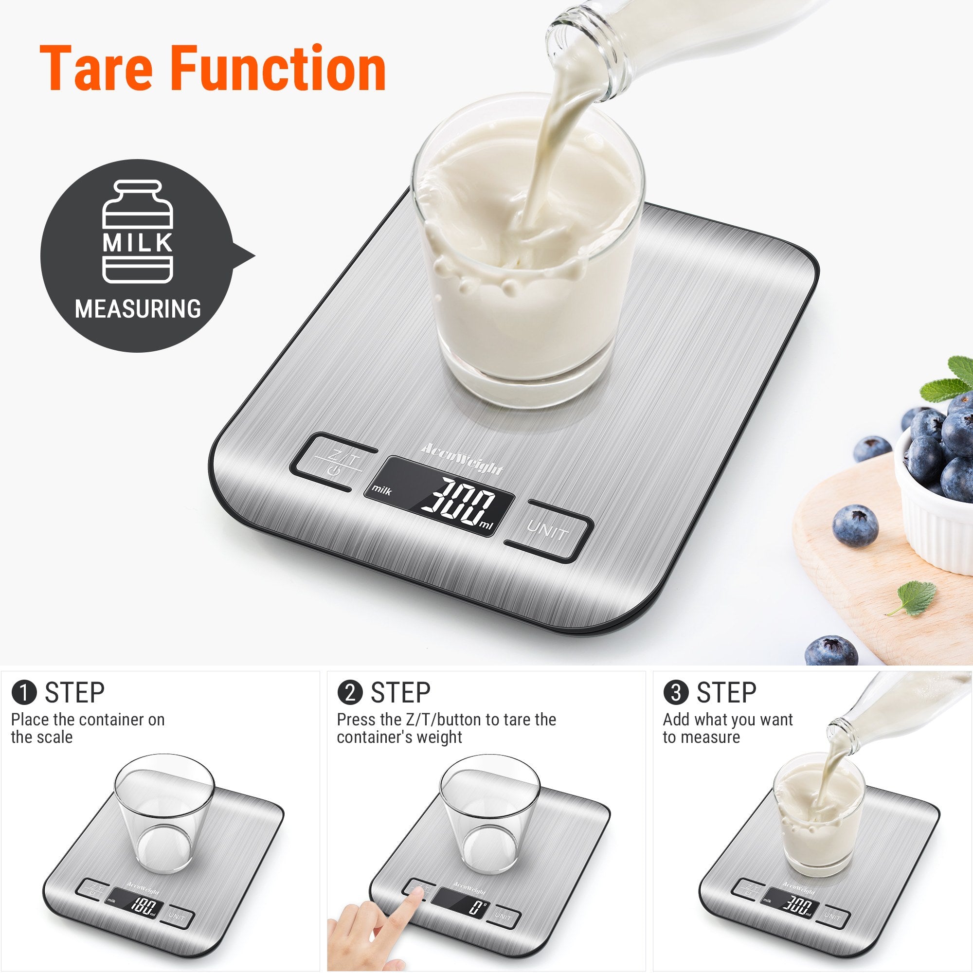 TempPro IC211 Bilancia da Cucina Digitale Tara Rapida