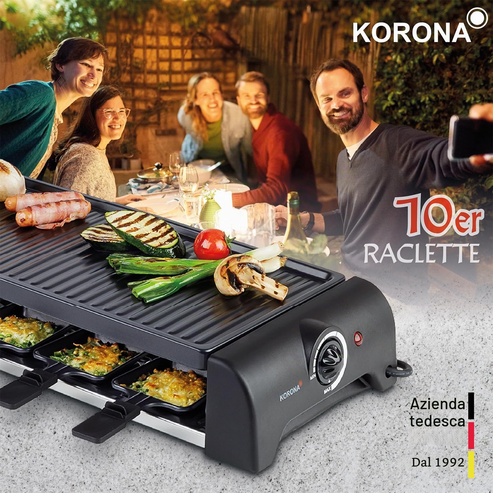 Korona 45060 Raclette 10 Persone 1500 W Antiaderente