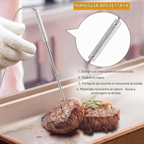 ThermoPro TPW02 sonda ricambio termometro carne 20,5 cm