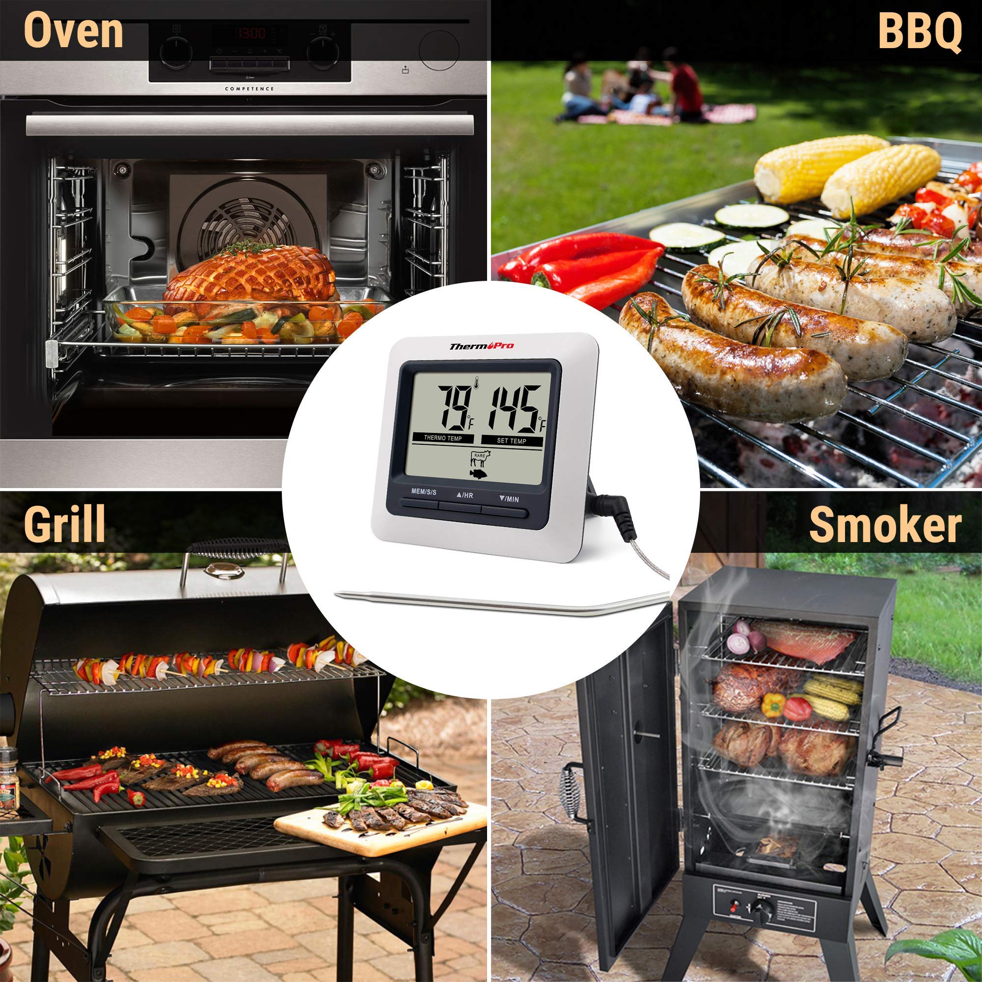 ThermoPro TP04 Termometro Carne Digitale Sonda Timer