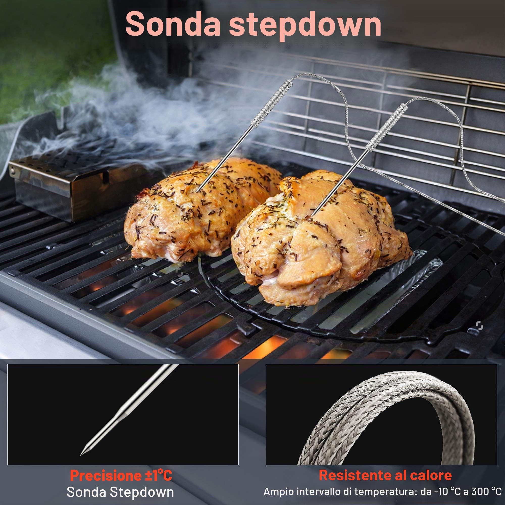 ThermoPro TP08C Termometro Carne Wireless Doppia Sonda 150 m