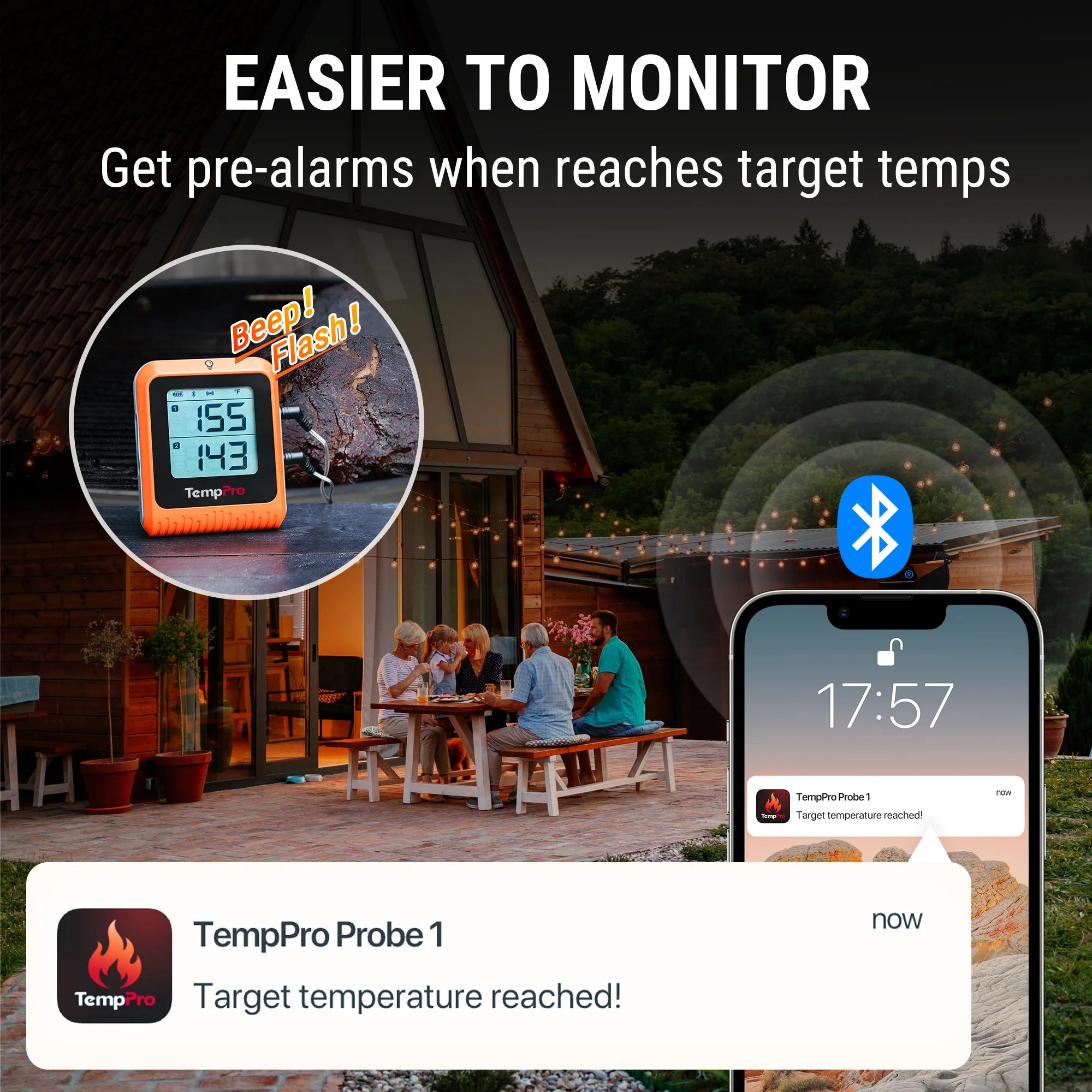TempPro TP920 TP605 termometro carne bluetooth set 2 pezzi