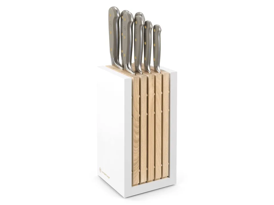 Wusthof Classic Blocco 7 Coltelli Velvet Oyster Grigio