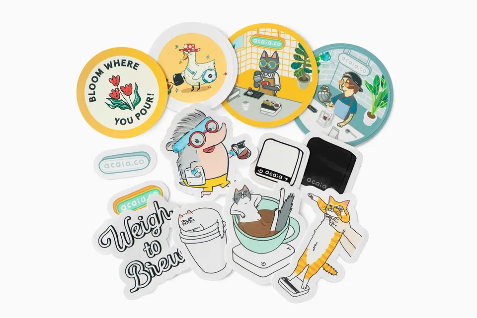 Acaia Sticker Set 13 Adesivi Caffè Design Vari